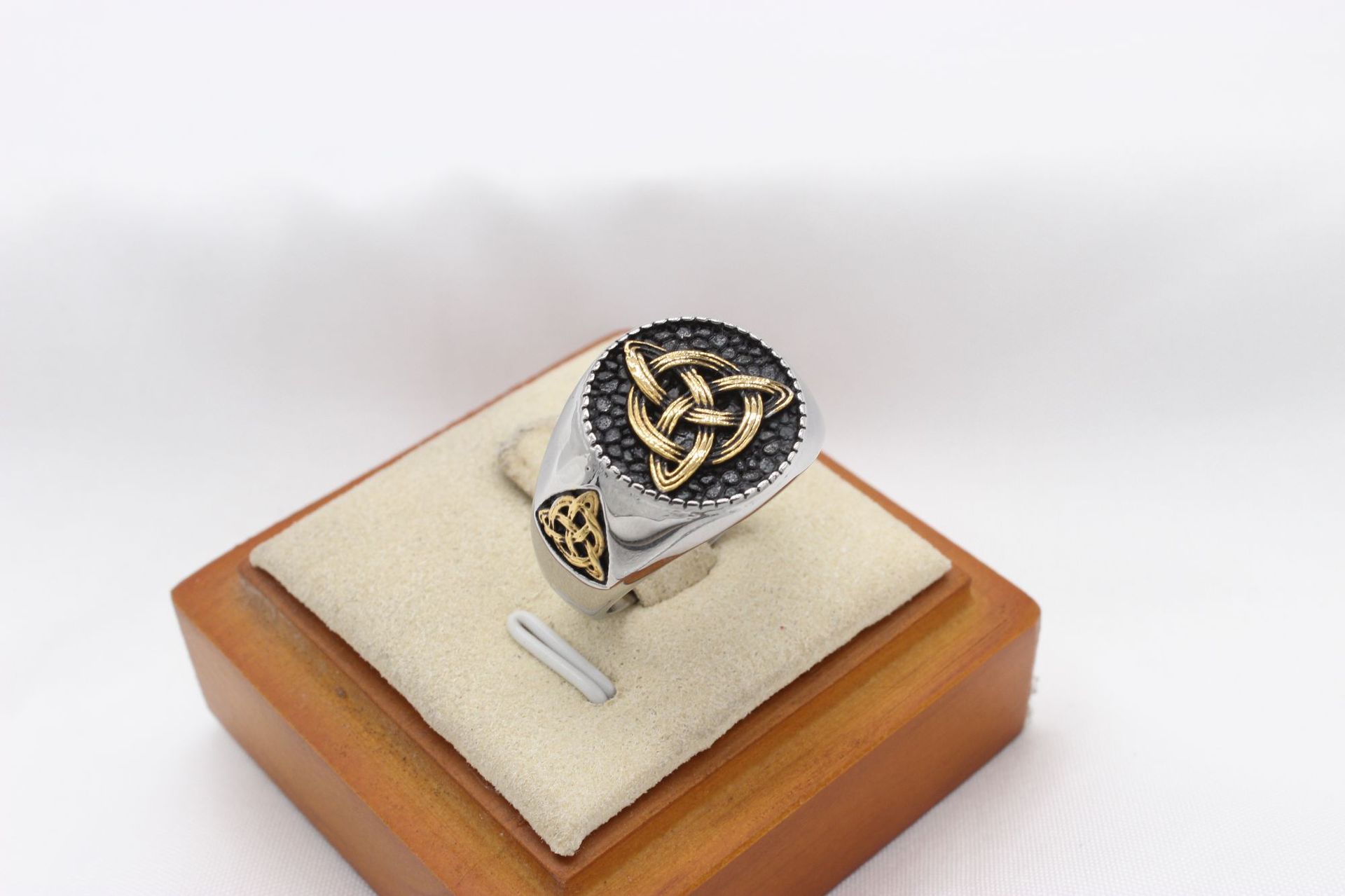 Geometric Pattern Retro Classic Style Geometric Titanium Steel Men's Rings