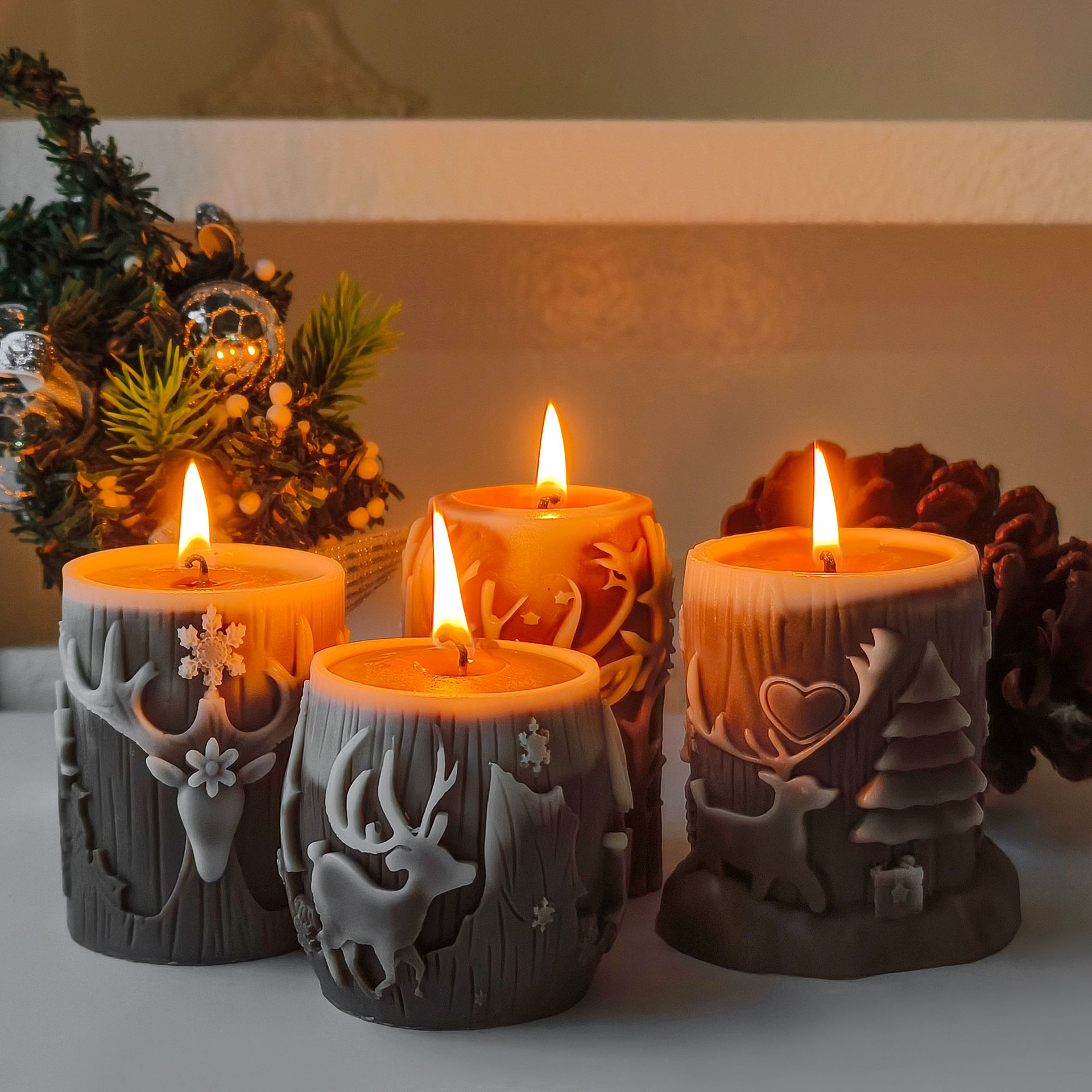 Jiahui Navidad Alce cilíndrico molde de bananas Decoración de Navidad DIY accesorios abrasivos