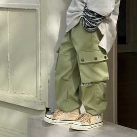 男童秋冬季裤子冲锋裤防水2025新款加绒儿童男生运动工装裤春秋潮