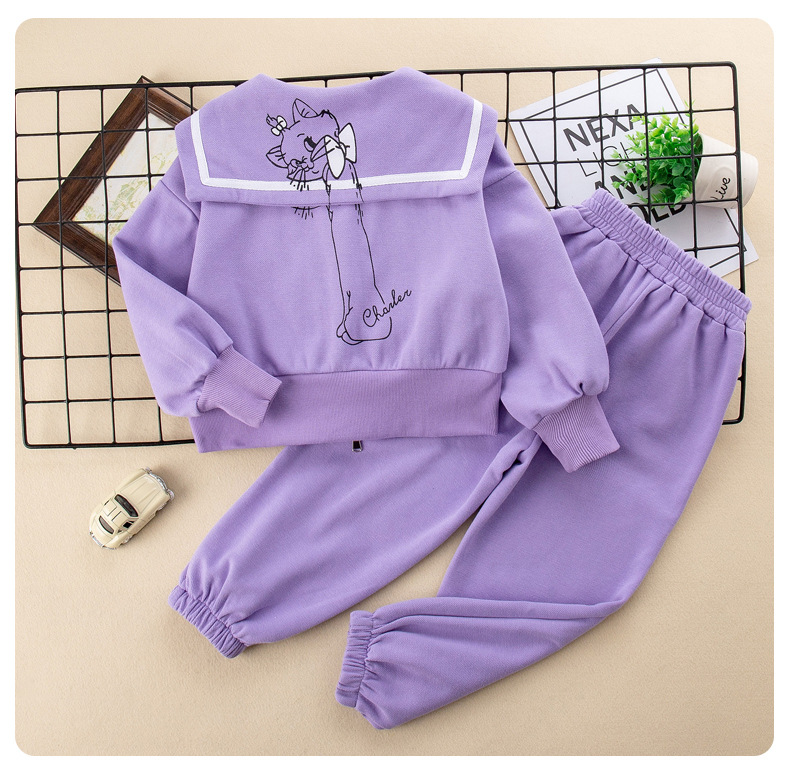 Conjunto deportivo de dos piezas para niña primavera otoño_voghion.com