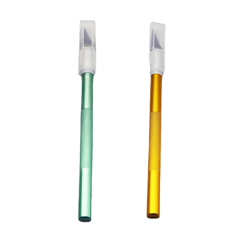 Neutral solo cuchillo de talla al por mayor bolsa de OPP varilla de aluminio cuchillo de talla de metal cuchillo de la pluma herramienta de bricolaje estudiante hecho a mano cuchillo