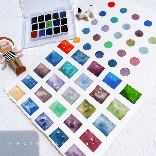Wholesale Shijue new layered color watercolor pigment mineral texture antique illustration  precipitation color self-selected color packaging