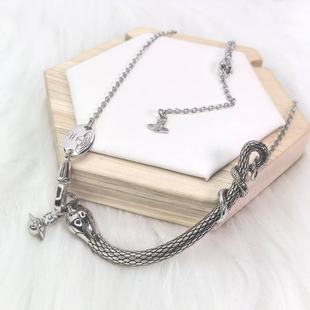 Limited Edition Snake Necklace for the Year of the Snake by Empress Dowager: Trendy Fashion Collarbone Chain with Unique Stud Earrings, Minimalist Vintage Style