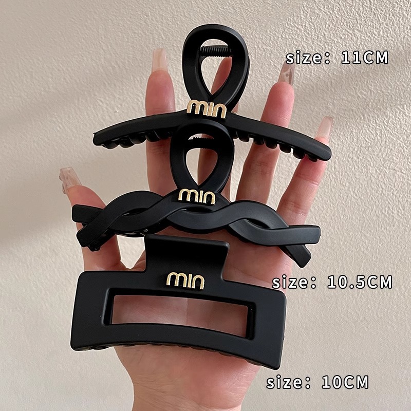 Clip de tiburón negro Clip de agarre de sentido avanzado femenino Horquilla grande en la parte posterior de la cabeza 2025 nuevo clip para el cabello tocado rasgador para el cabello