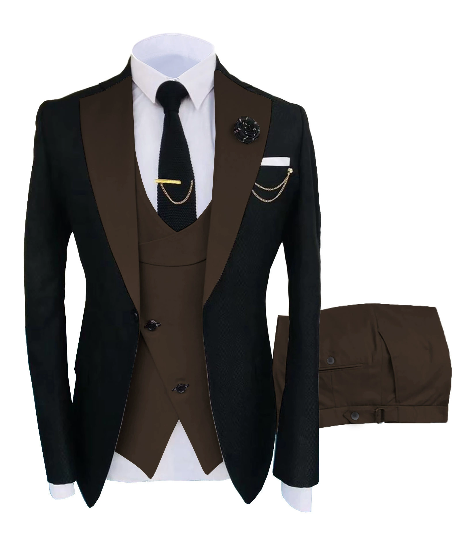 Классический костюм куртка, свадебное платье, жилет, брюки, набор, slim fit