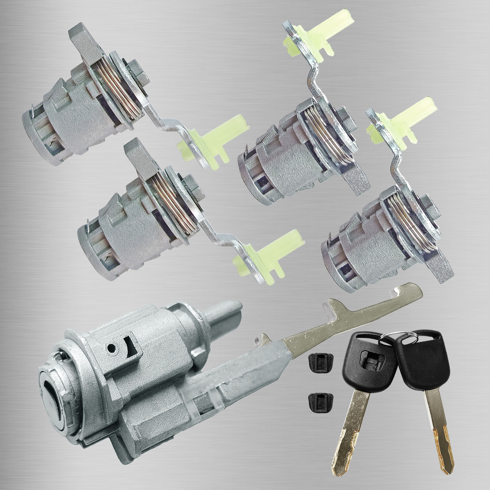 Transfronterizo aplicable a Honda CRV todo el cilindro de la cerradura CRV cerradura de la puerta izquierda y derecha 2 llaves cilindro de la cerradura de la puerta piezas automotrices