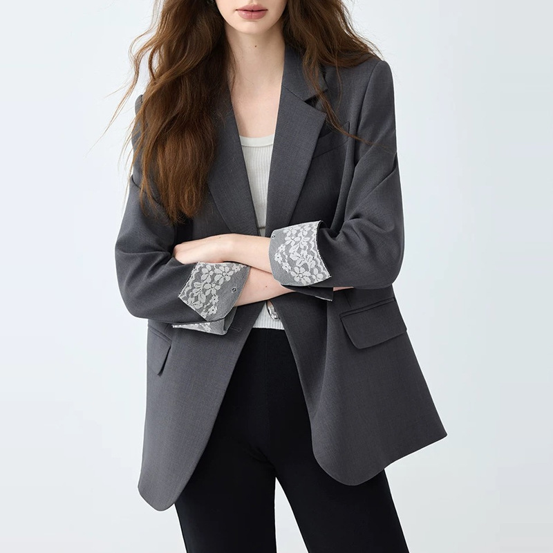 Casual Gray Blazer for Women 2026 New Style Spring and Autumn High-End Elegant Urban Commuter Women's Suit Top Casual Gray Blazer for Women 2026 New Style Spring and Autumn High-End Elegant Urban Commuter Women's Suit Top