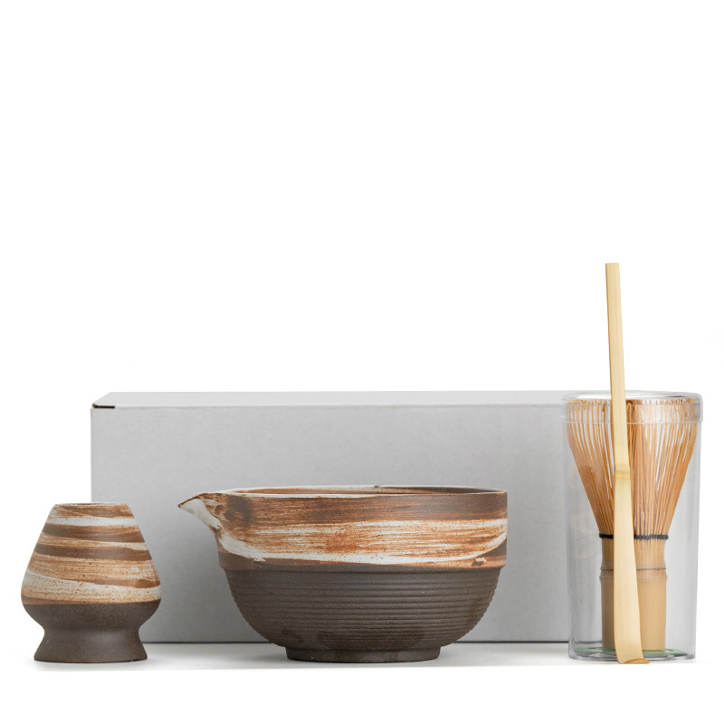 Matcha suit stoneware tea ordering tools ceramic matcha bowl tea suit Japanese style tea cup matcha powder mixer