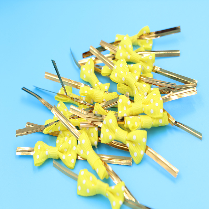 Fabricante en stock embalaje para hornear color pajarita de seda Lollipop corbata cuerda galleta embalaje bolsa empate 500