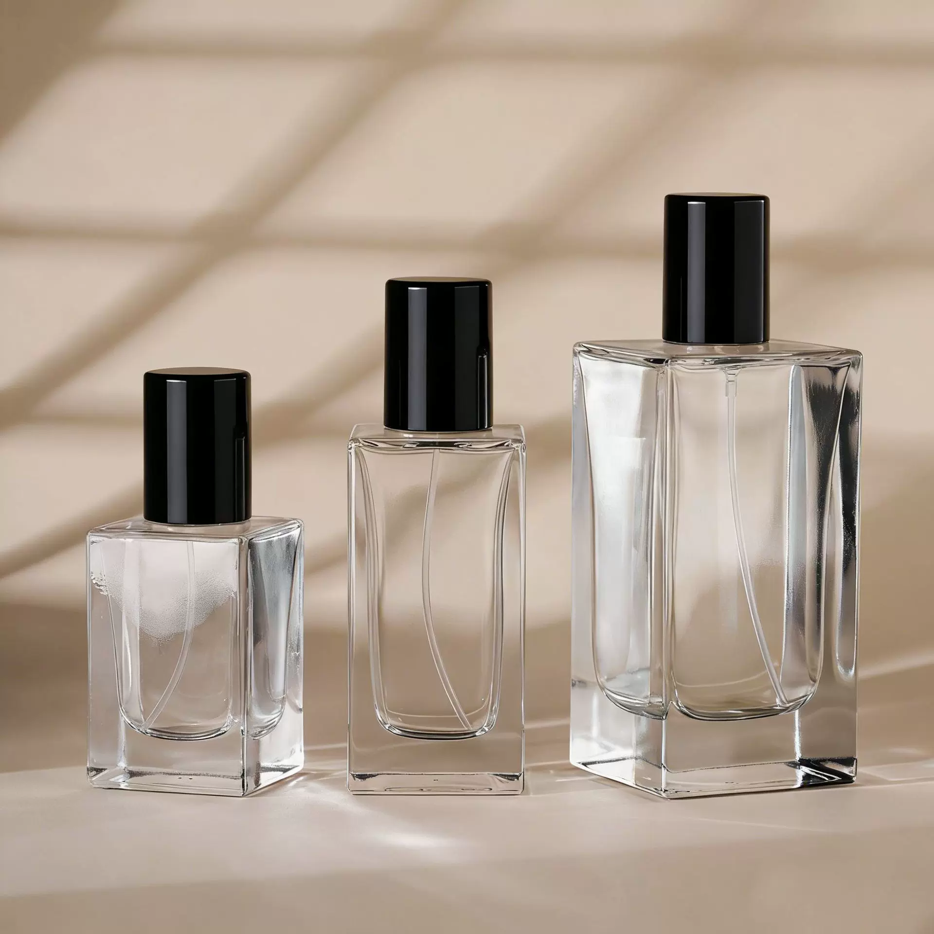 透明玻璃香水瓶包装方形卡口喷雾瓶空瓶分装瓶子
