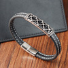 Woven bracelet stainless steel, suitable for import, genuine leather, wholesale