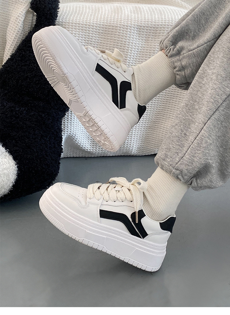 Queen Fan – chaussures de sport à semelles épaisses pour femmes, petites chaussures blanches, Style coréen, Cool Board, pour étudiantes, nouvelle collection automne/hiver 2022_voghion.com