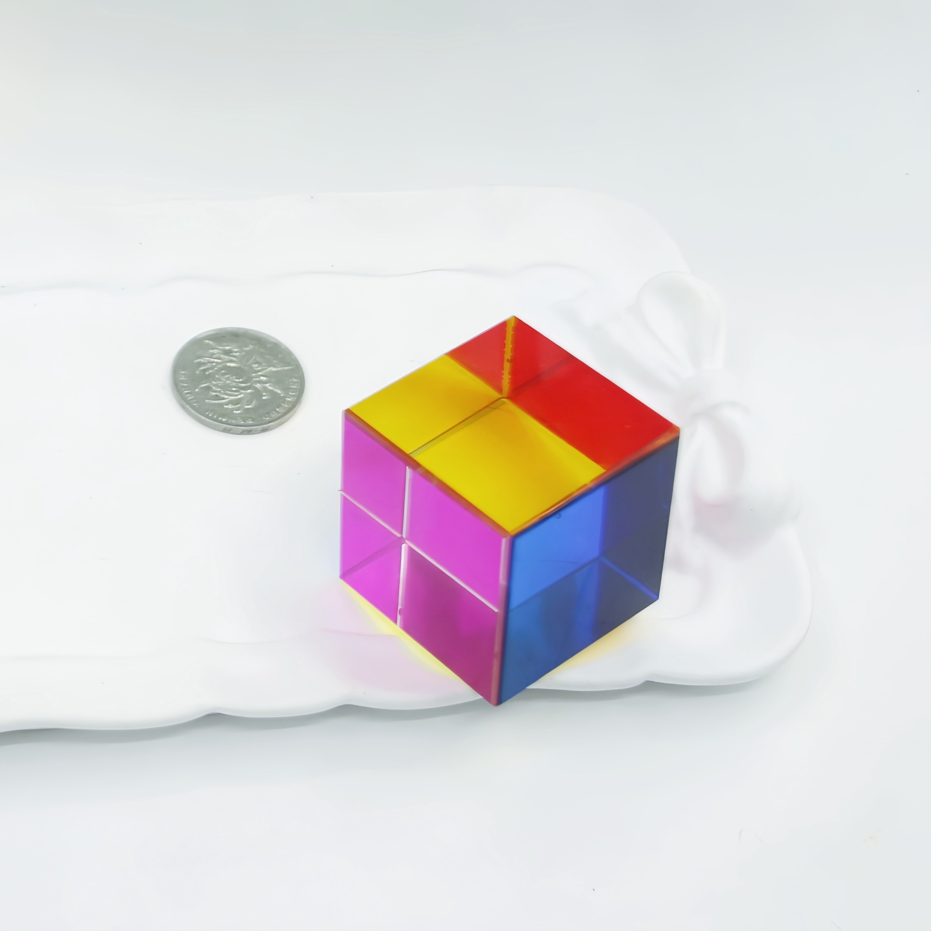 Cubo multicolor de cristal cubo prisma decorativo europeo cubo de cristal decorativo cubo colorido