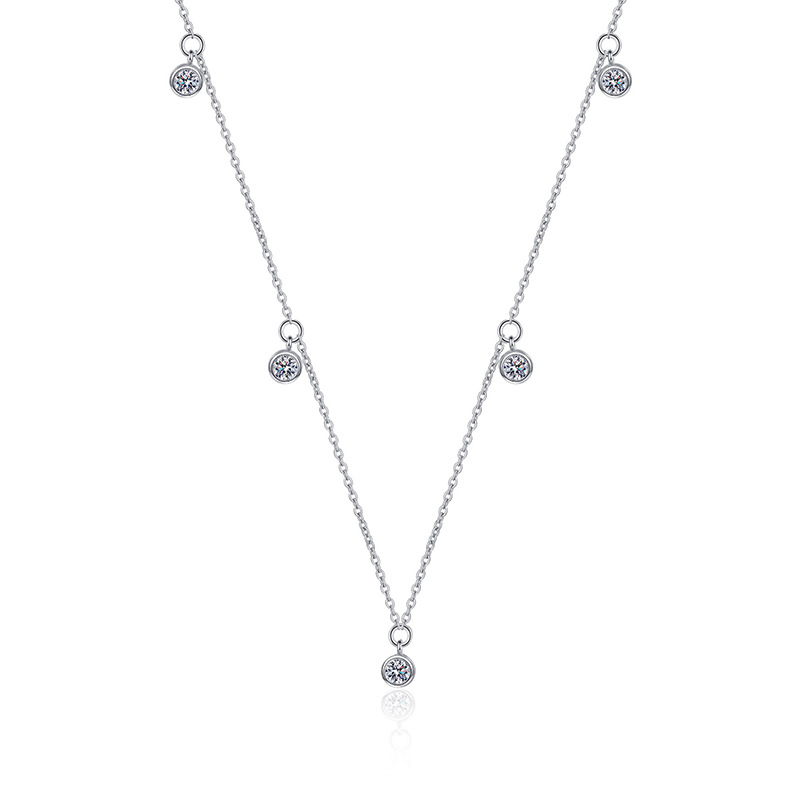 925纯银满天星项链 莫桑石小巧锁骨链服装饰品配件厂家现货批发