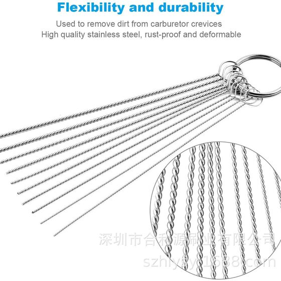 Carburetor jet cleaning brush 10 cleaning needles 5 nylon brushes tool brush kit spray gun brush