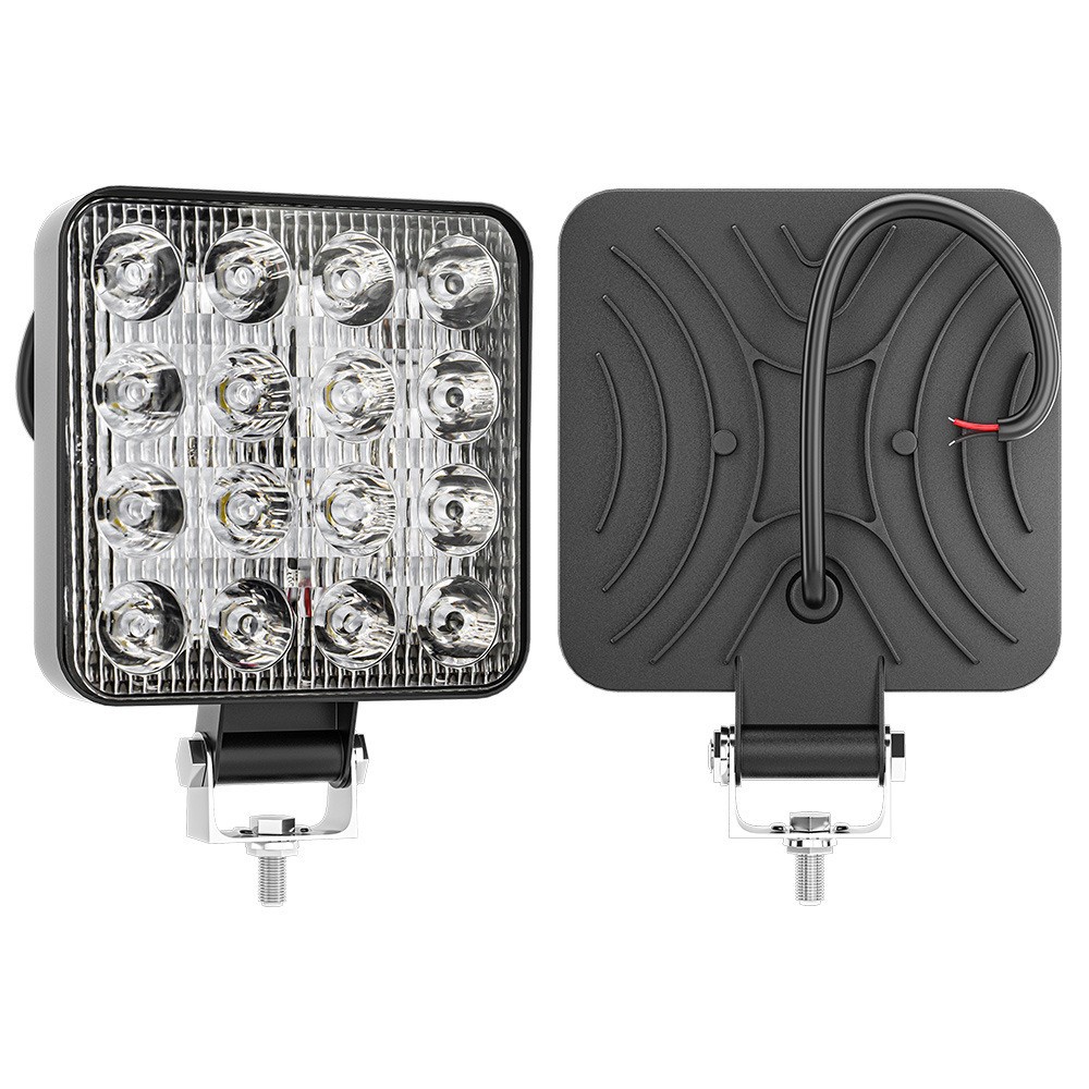 DXZ【Impuestos no incluidos】Luz de trabajo LED cuadrada de 4 pulgadas y 16 luces, faro delantero modificado de 48W