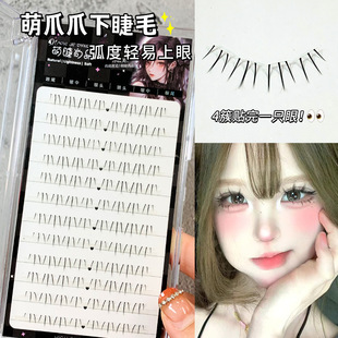 Meng claw claw eyelash single cluster transparent stem hair flu B warped radian novice segmented lazy photogenic false eyelashes