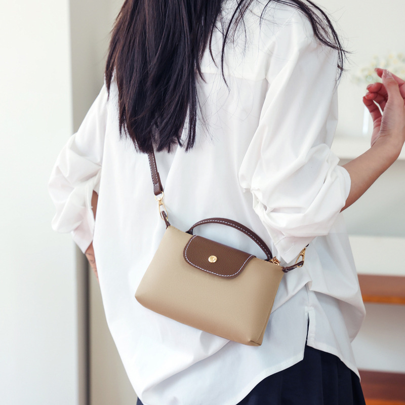 New cross-border nylon water-resistant light solid color simple design handbag mini women's shoulder bag crossbody bag