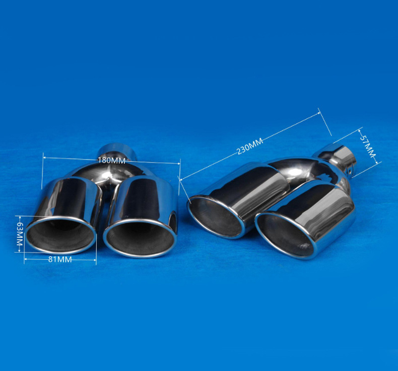 Manufacturer's In-Stock Dual Y-Type U-Type Stainless Steel Blue-Plated Modified Car Tailpipe Exhaust Muffler