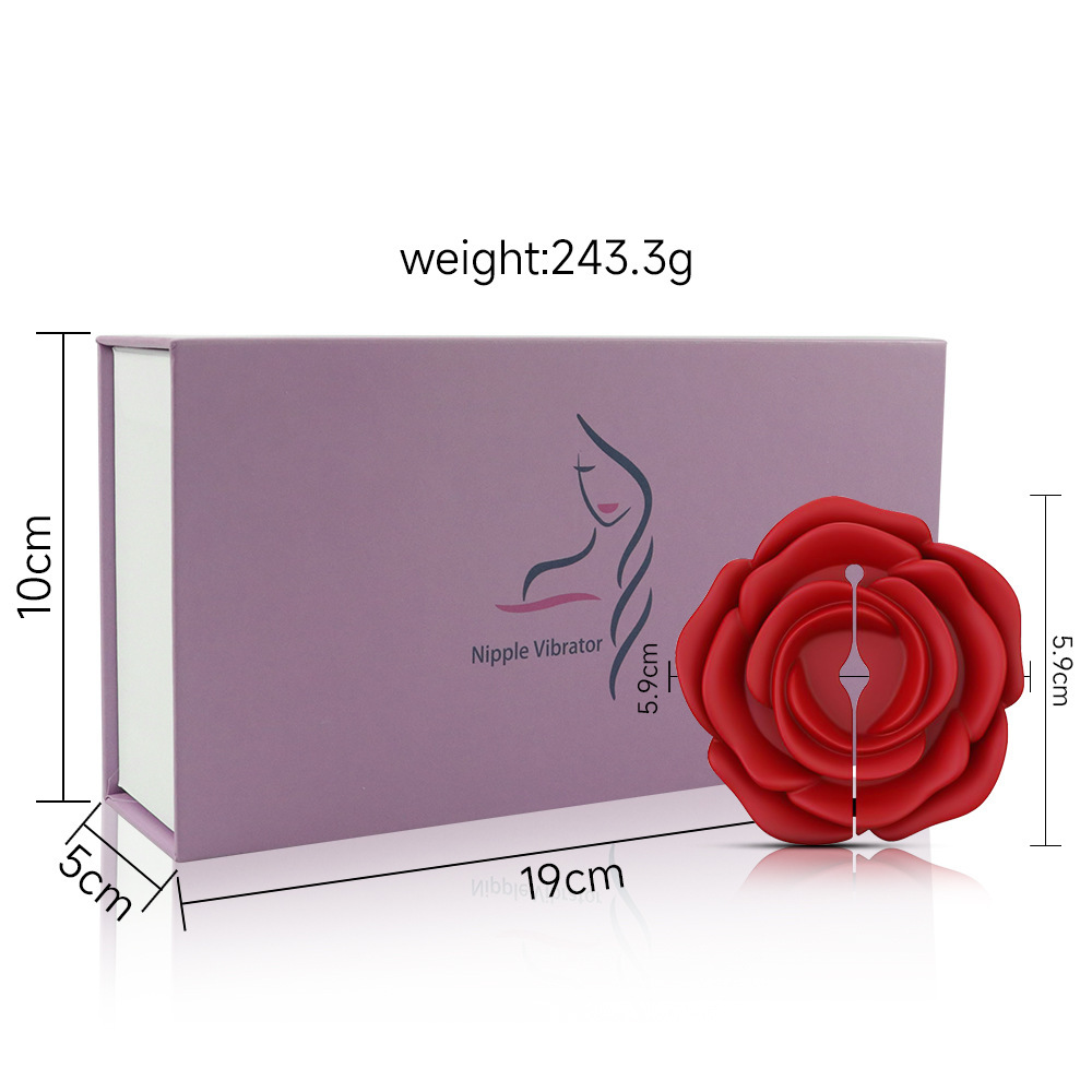 Remote Control Rose Vibrating Clamps, 10-Frequency USB Rechargeable Nipple & Labia Massager — detail image 7