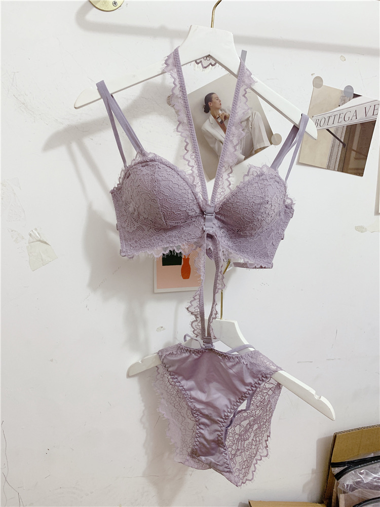 Damen Spitzen Bh Und Slip Set Mit Neckholder Und Verschluss_voghion.com