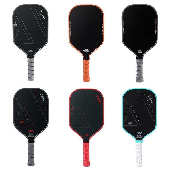 Cross-Border In-Stock Pickleball Racket Carbon Fiber Set T700 Cloth Texture Matte Complete Set Lightweight Matte Finish