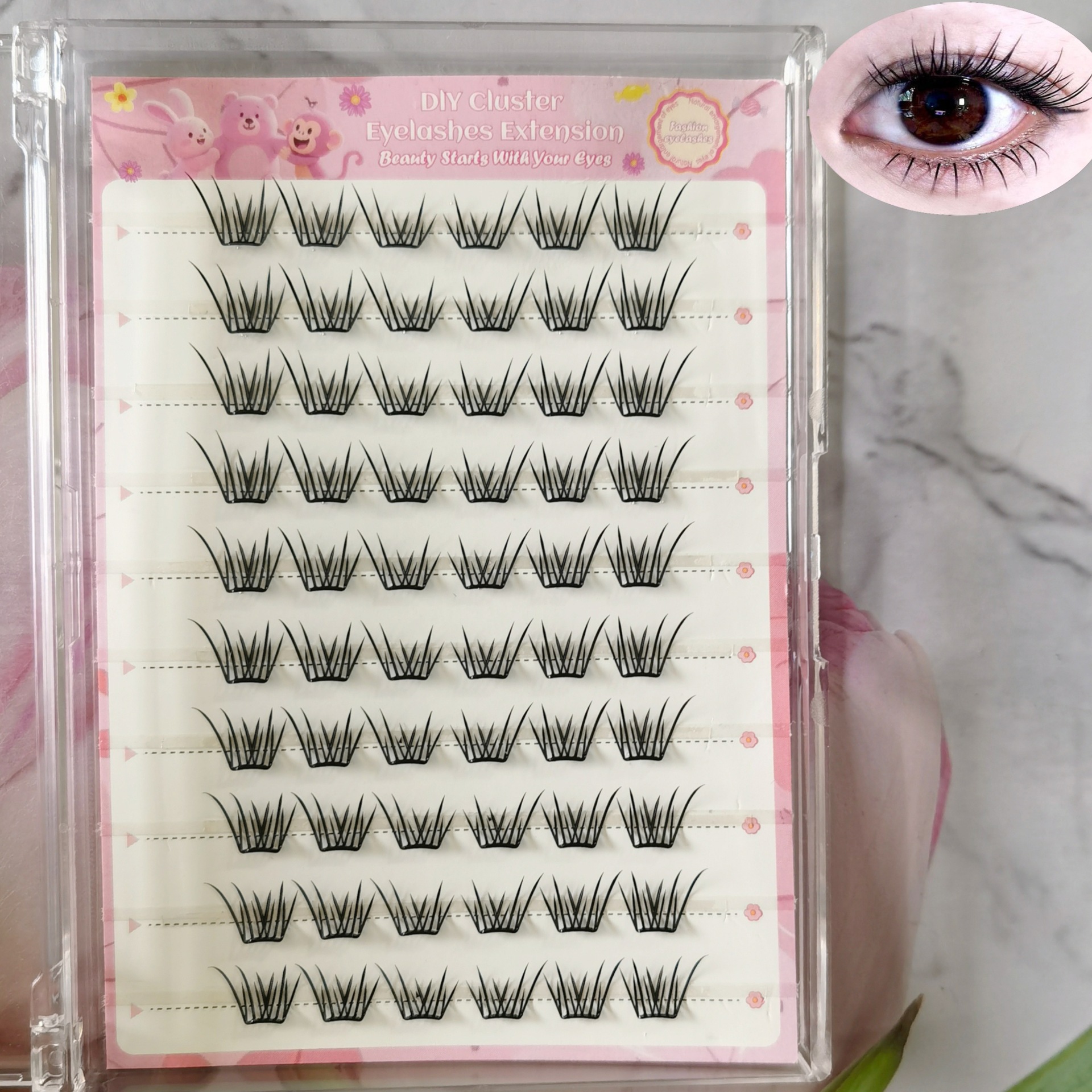 Conjunto de pestañas falsas transfronterizas, gran capacidad, estilo ligero y delgado, pestañas falsas, rizadas duraderas, ligeras y naturales. image 9