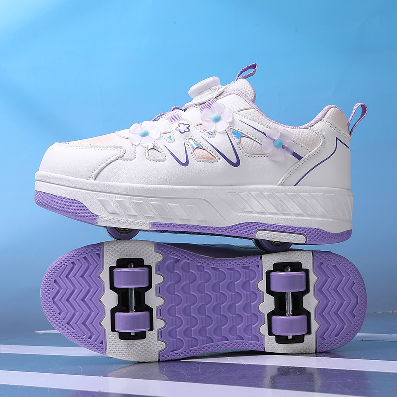 New Style Student Roller Shoes with Four Wheels, Boys' and Children's Shoes with Wheels, Girls' Multifunctional Shoes, Detachable