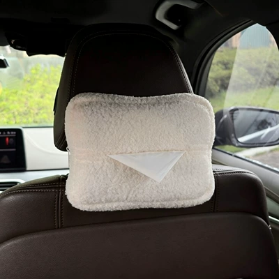 Car tissue box/set tissue bag car tissue box - minimalist-style-left-hand-lambswool-tissue-bag
