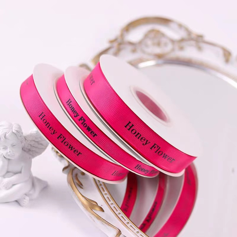 Boquete de flores de Felloyd, cinta de embalaje de pastel, caja de regalo, adornos de cabello, impresión inglesa, cinta rosada rosada