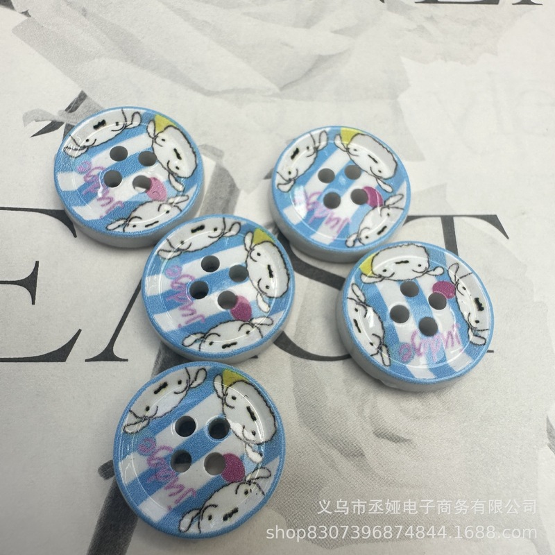 新しいラウンド漫画四つ目プリントボタンカーディガンセーターシャツ手縫い帽子装飾ボタン帽子アクセサリー|undefined