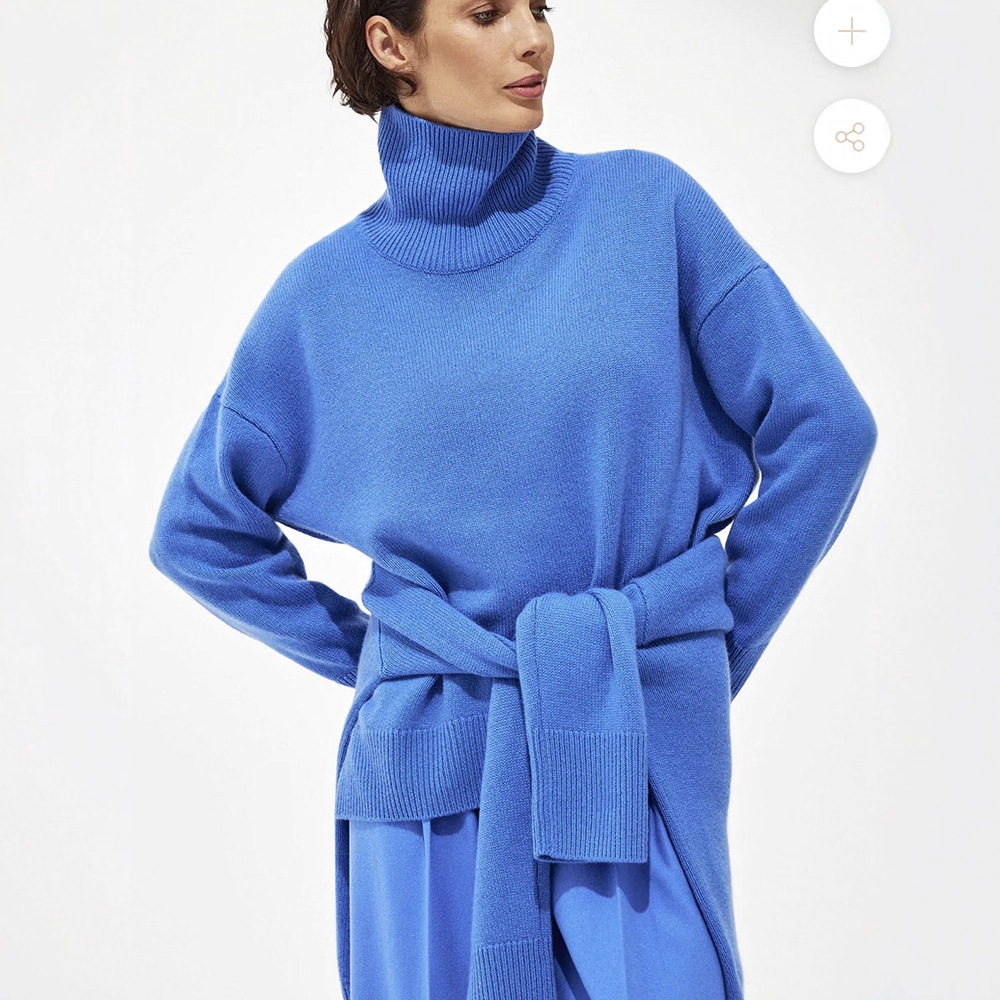 跨境热卖多色高领纯色毛衣女速卖通亚马逊宽松套头立领上衣女装66