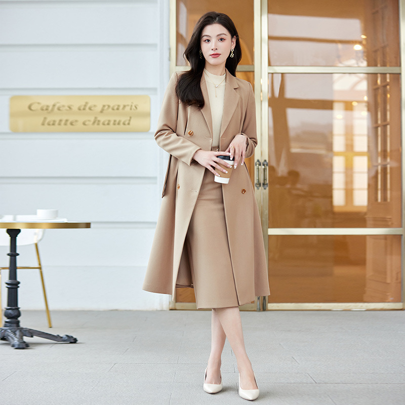 2022 New Windbreaker Coat Women's Spring and Autumn Fashion Elegant Long Coat Korean Casual Commuter Suit Women