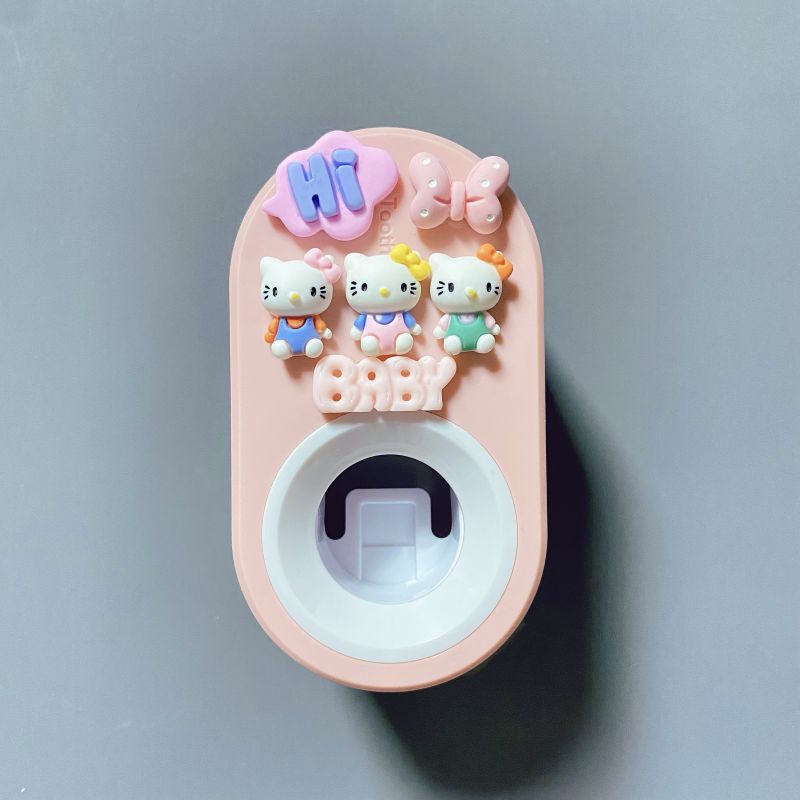 Automático de pasta de dientes exprimidor de dibujos animados de los niños lindo Punch-libre almacenamiento rack clip de pasta de dientes exprimidor diario diverso suministro