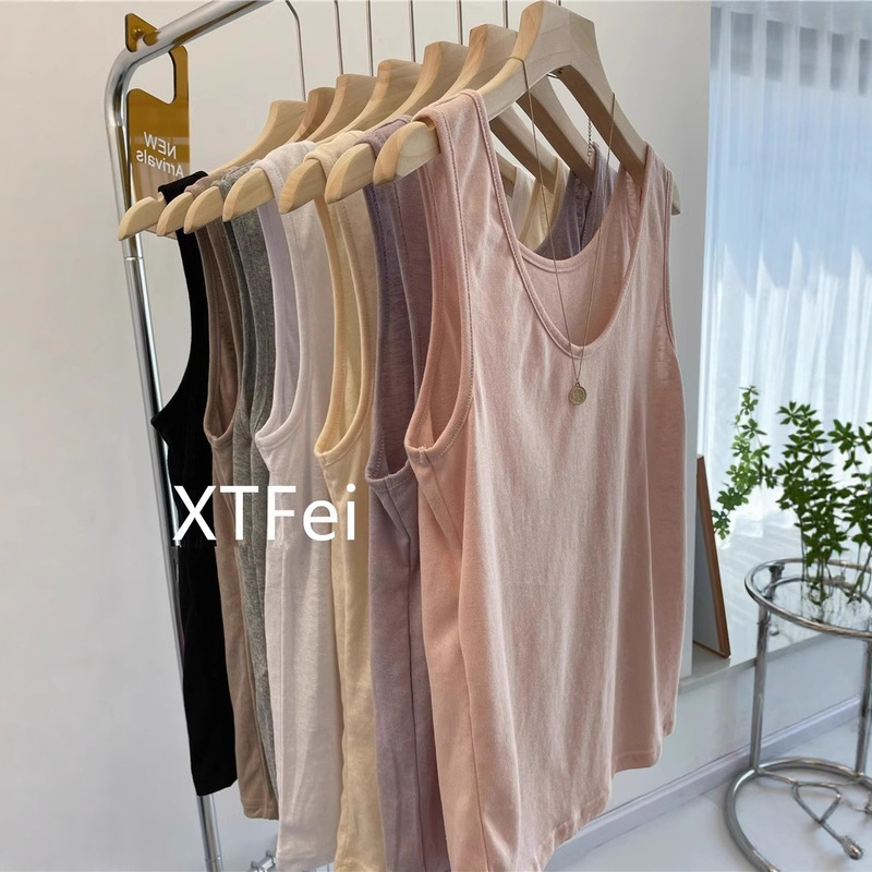 2026 Summer New Korean Style Gentle Cream-Colored Cotton-Linen Breathable Versatile Tank Top for Plus-Size Women