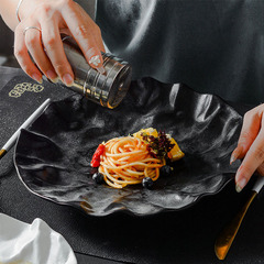 和風ロック収納洋食プレート特殊形状ステーキプレート商業ライト高級サラダレストランホテルセラミックトレイ