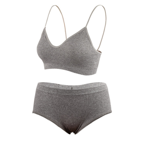 Korean style girl bra set threaded seamless tube top student underwear pure desire thin push-up women's underwear set