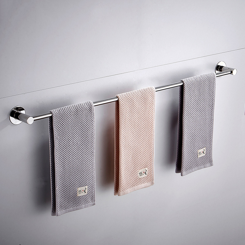 Factory Direct Sales Towel Rack Without Punching Bathroom Stainless Steel Towel Bar Single Pole Bathroom Towel Drying Rack Wall Hanging