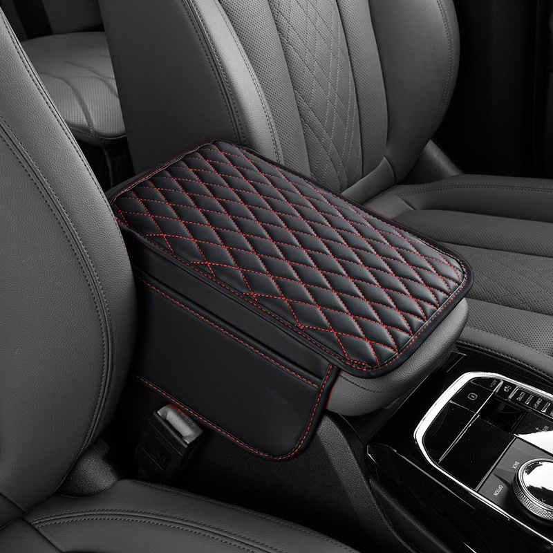 Armrest Pad PU: Universal Armrest box pad - red