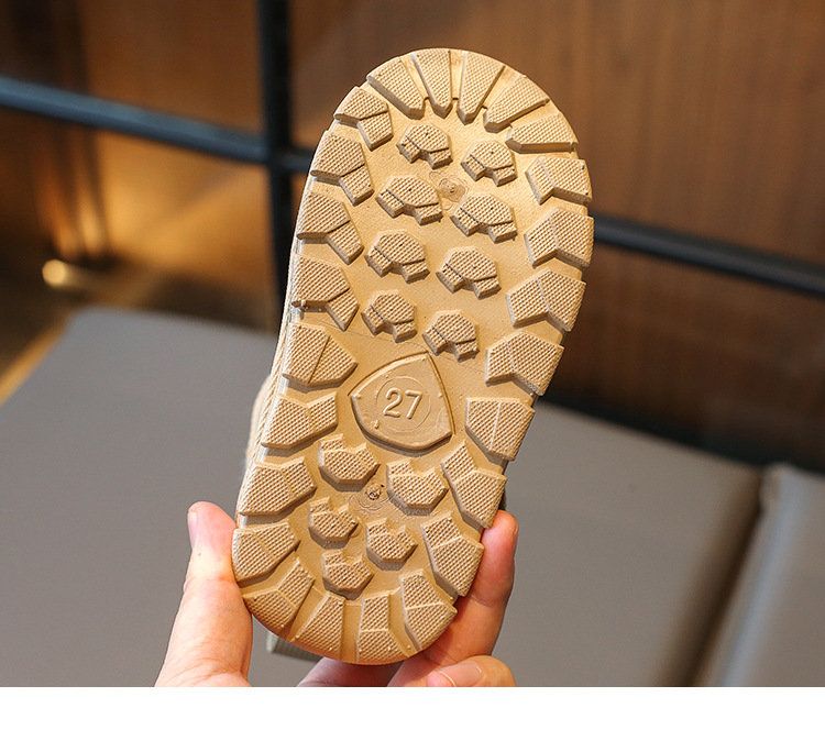 New winter cotton shoes with wool thickening boys fur one children's cotton boots waterproof_voghion.com