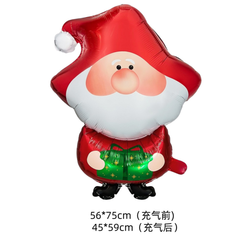Globos de aluminio de Navidad - Diseño de dibujos animados y forma especial, globo de Papá Noel, decoración para "Feliz Navidad" y Nochebuena, suministros de decoración