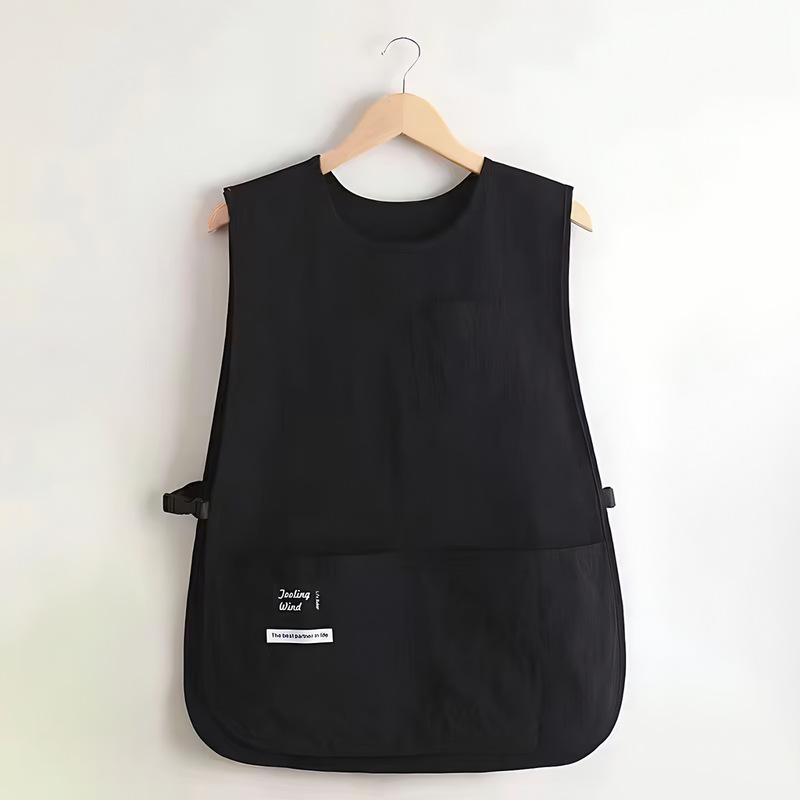 肩エプロン防水防油キッチン防汚通気飲食用作業服カスタムロゴ印字ウエストベスト|undefined