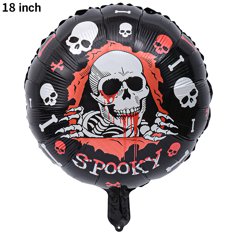 Bola de 18 pulgadas globo de aluminio de Halloween fantasma Festival cráneo calabaza Halloween tema Fiesta escena decoración globo
