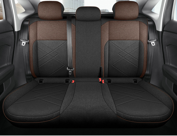 Volkswagen Lavida Xinrui Xr Seat Cover Set, Full Coverage Car Seat Cushion, Cotton Linen Fabric Seat Cover Set, Full Coverage