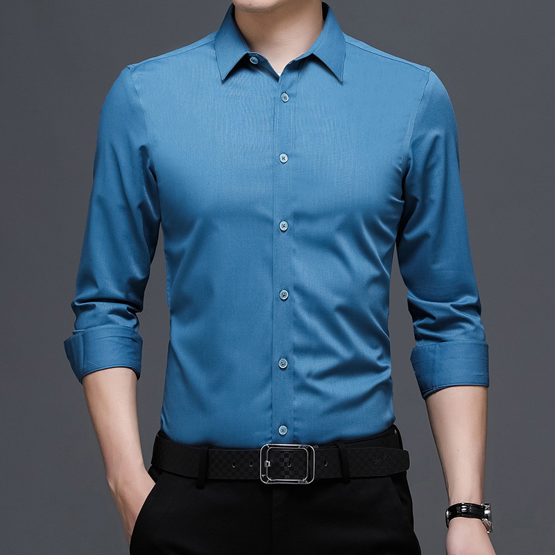 2025商务竹纤维男男士衬衫寸衫易无痕长袖休闲高品质专柜打理衬衣