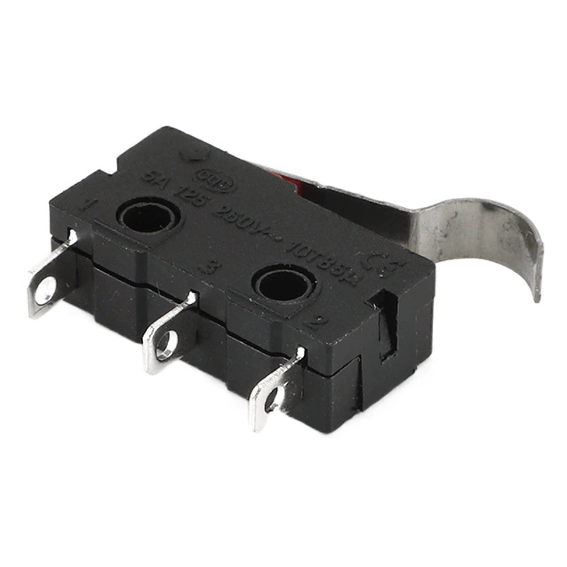 Заводская поставка Микропереключатель с изогнутой ручкой маленький микро 3-футовый изогнутый рычаг давления Ограничитель хода стержня