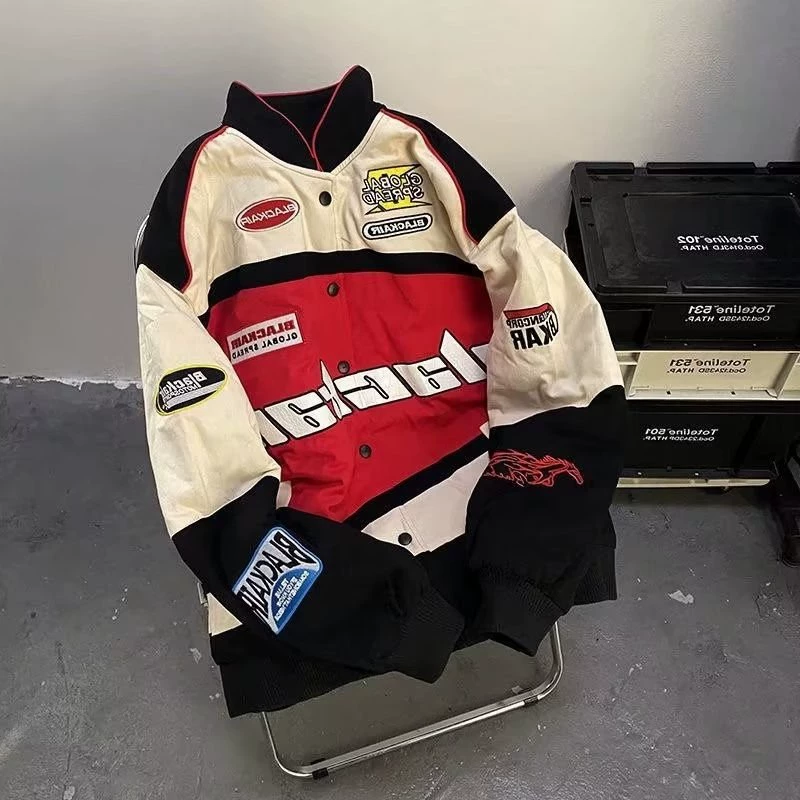 Волна, демисезонная куртка, ралли-автомобиль для мужчин и женщин, бейсболная униформа, американский стиль