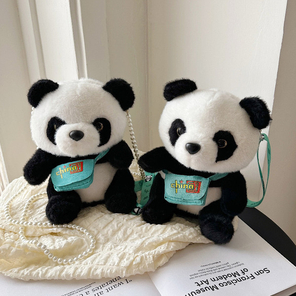 (Cross-border trading), realistic cute doll, one-shoulder bag, new collection, panda