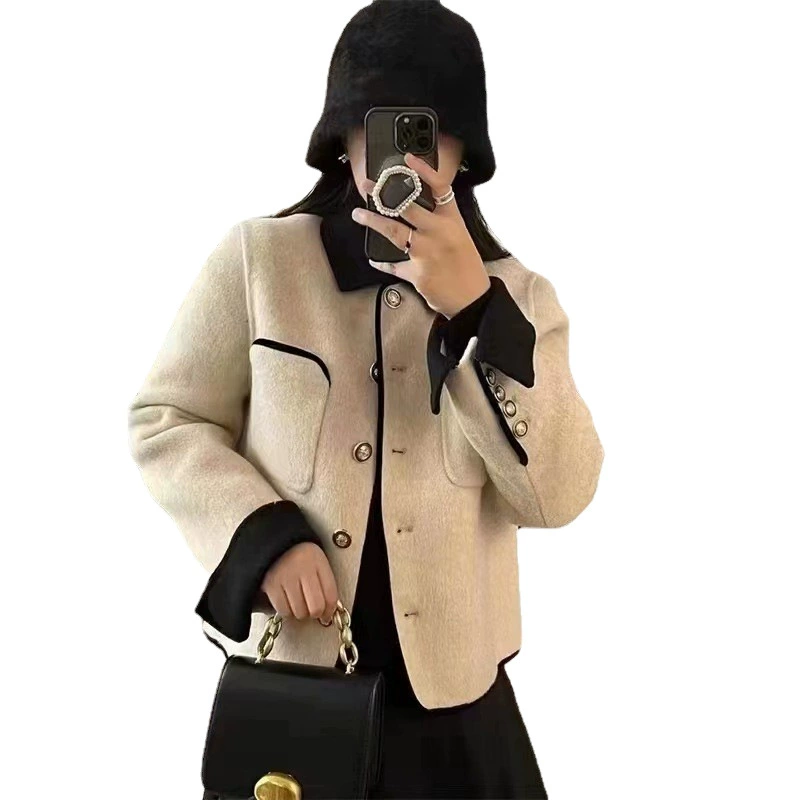 Демисезонная куртка, шерстяное пальто, стиль Chanel, для подростков