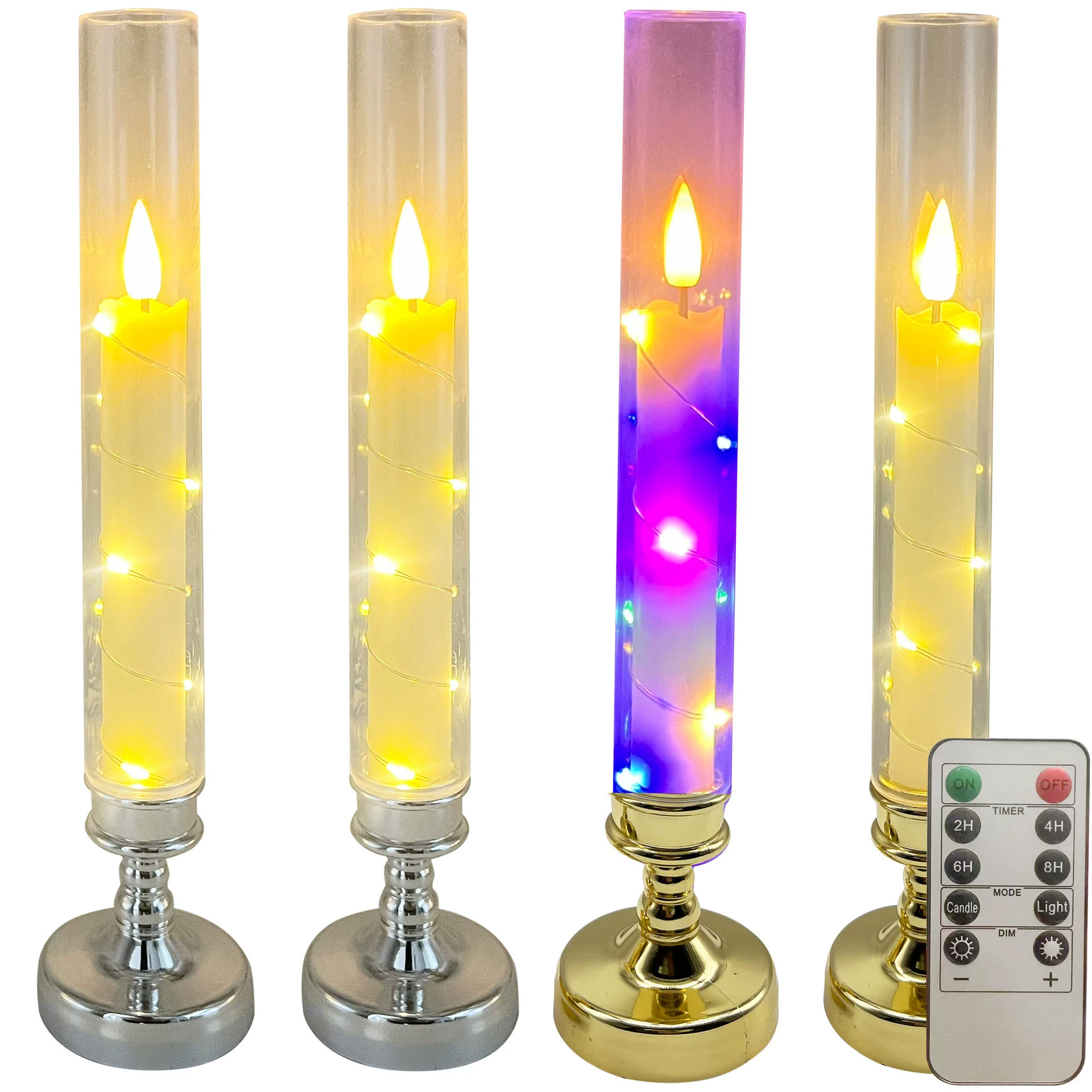 Акриловый подсвечник в европейском стиле, электронная свеча, свадебный декор, с дистанционным управлением, для романтического ужина в ресторане, атмосферное освещение, настольный светильник